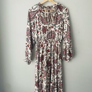 Banana Republic Paisley Long Sleeve Dress